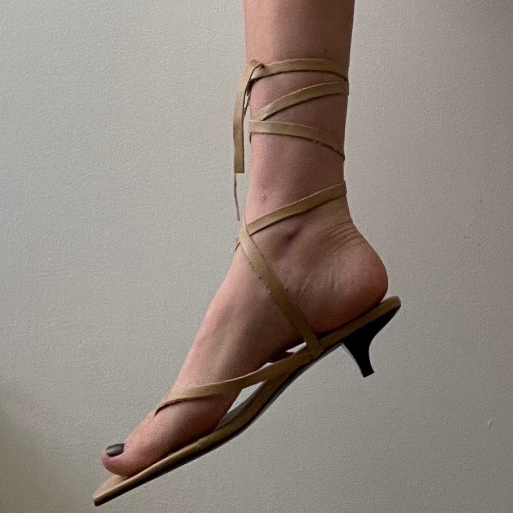 Zara wrapped kitten heels